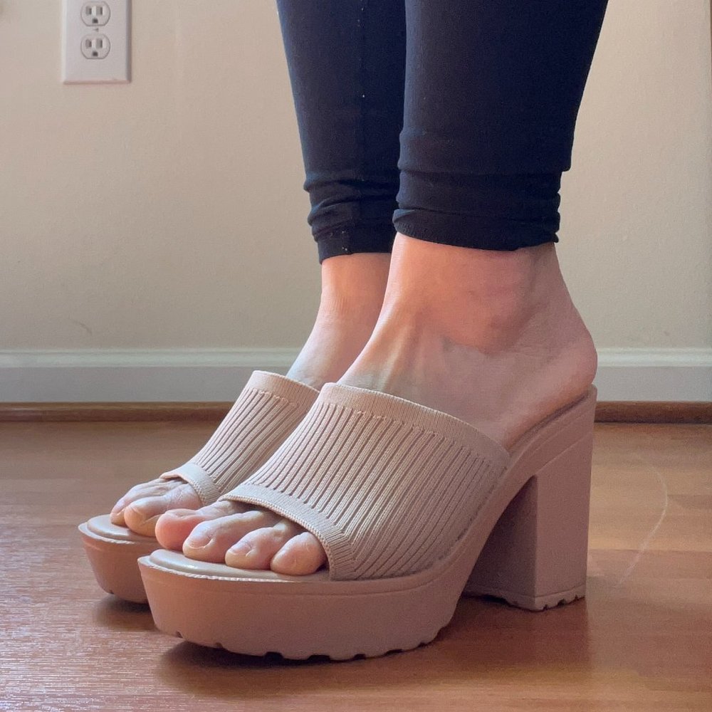 Pink Platform Heel Sandals